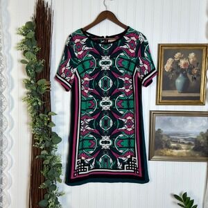 Gibson & Latimer Shift Dress Womens Medium Multicolor Good Mod Geometric